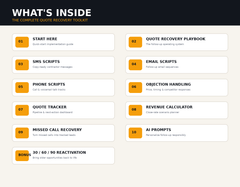 Contractor quote tracker and estimate follow-up dashboard for service businesses